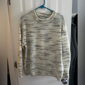 Everlane Cocoon Crew in alpaca Cream and Gray Crew Neck Sweater